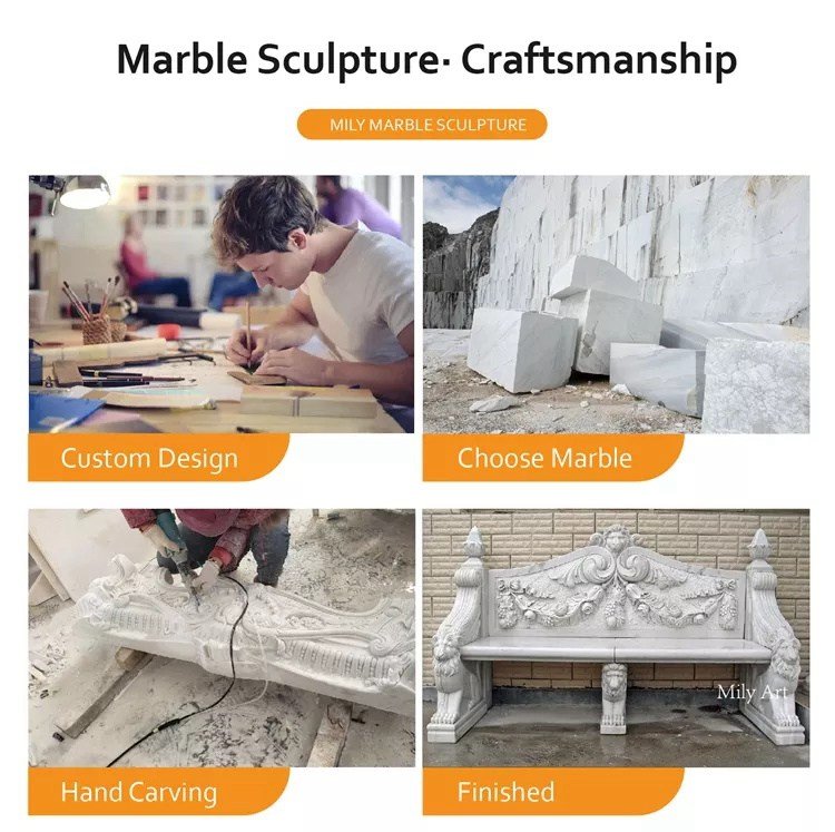 1.3.carving of marble garden bench for sale mily sculpture