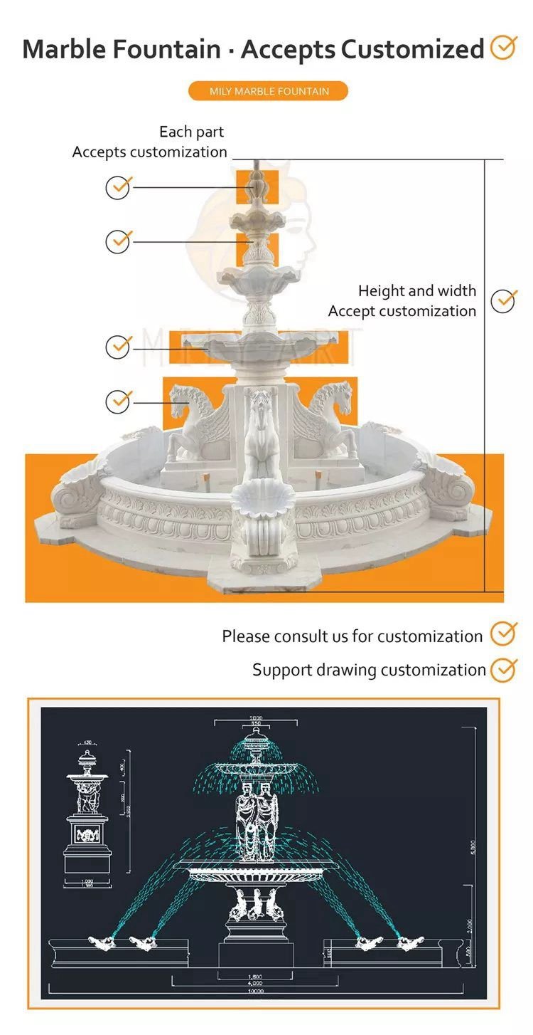 3.1.custom made marble water fountain mily sculpture