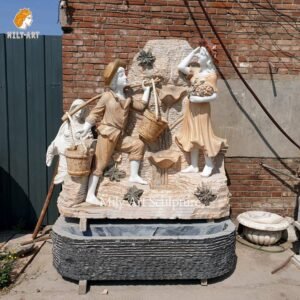 marble garden wall fountain mily sculpture