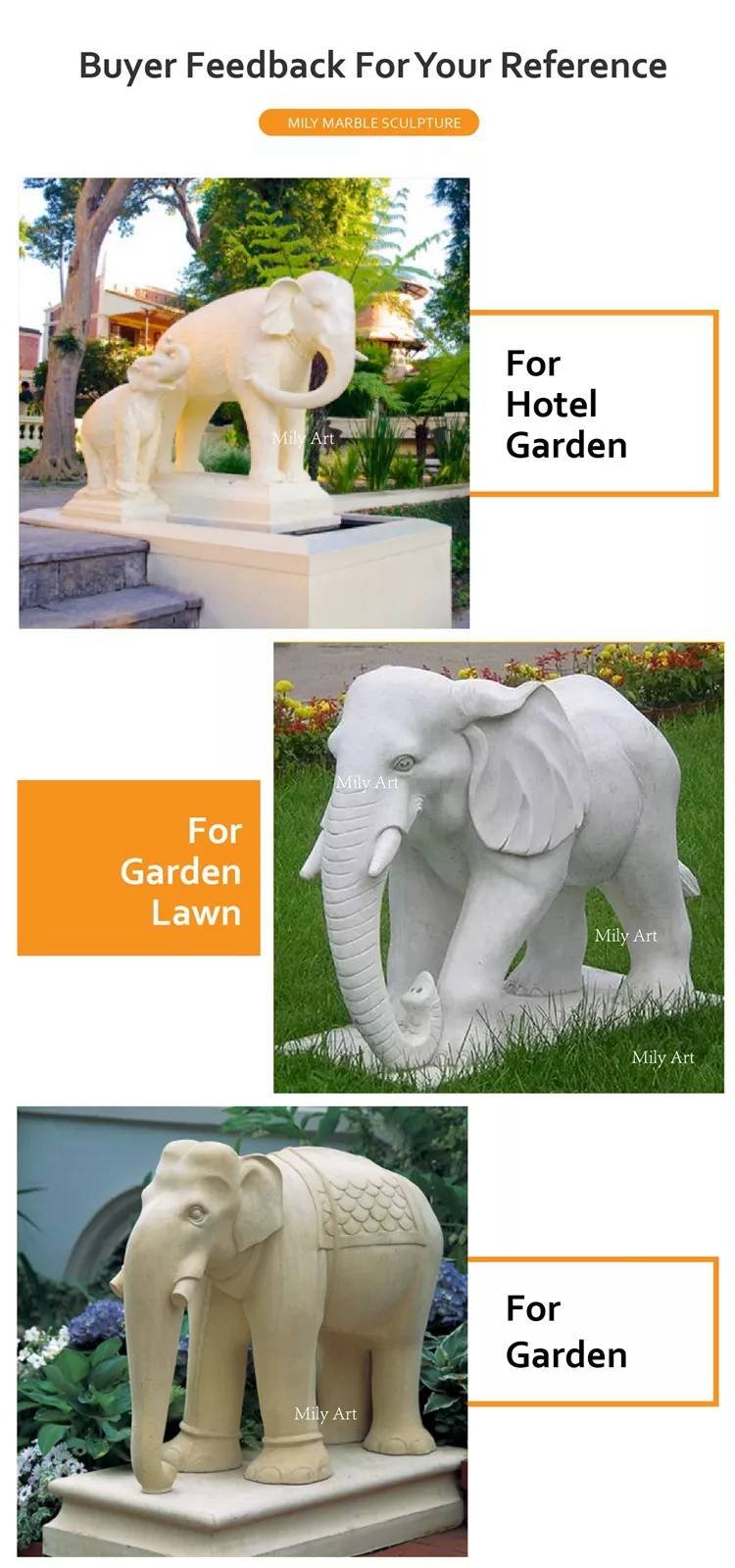 1.4.feedback of marble elephant statues mily sculpture