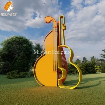 1.metal guitar sculpture mily sculpture