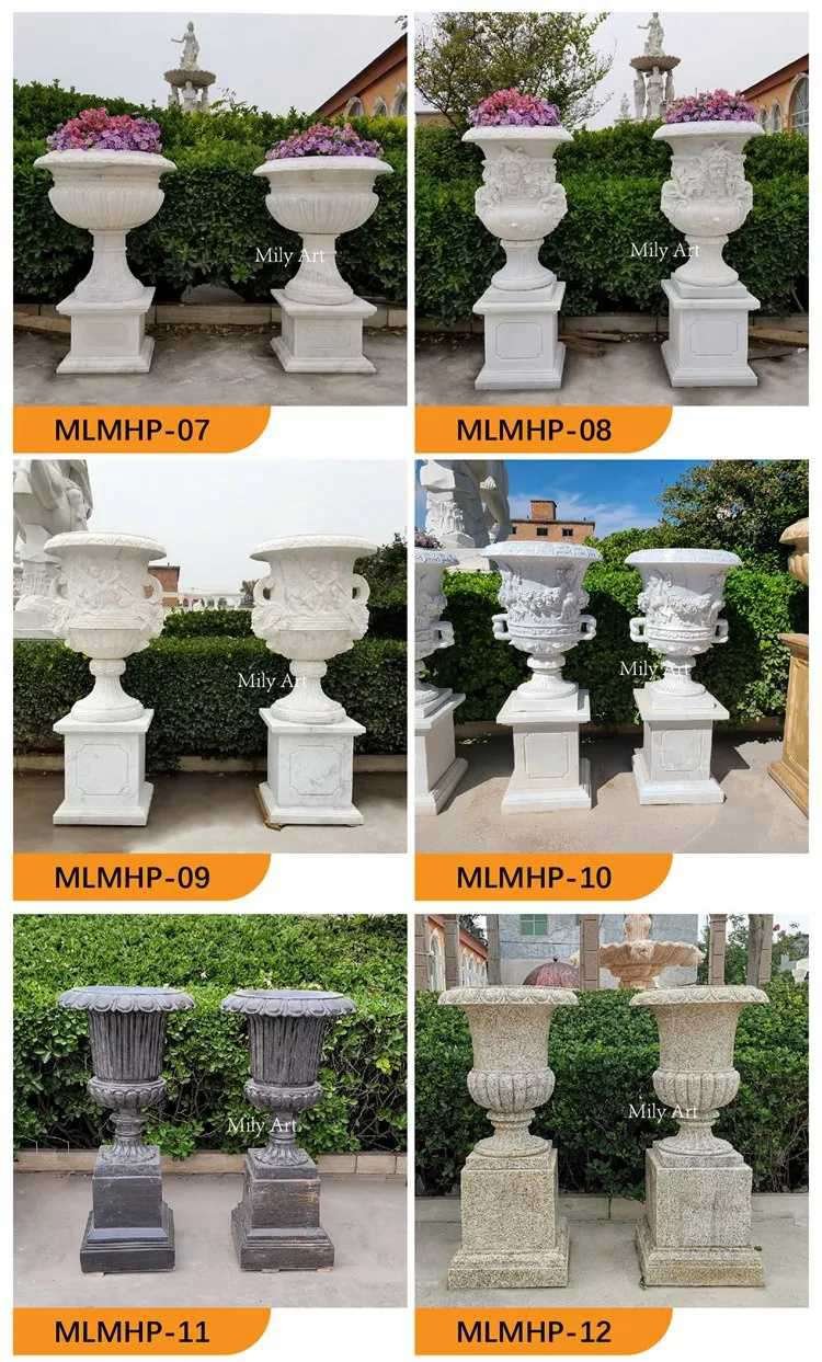 2.2.outdoor marble planter mily sculpture