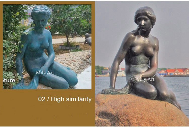 3.2.custom made of mermaid outdoor decor mily statue