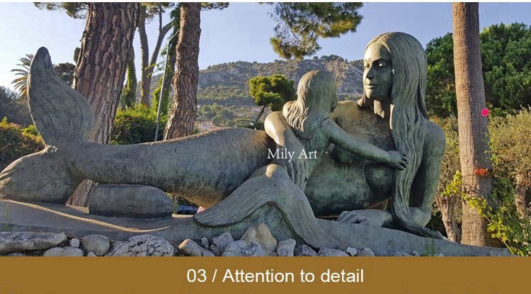 3.3.custom made of mermaid outdoor decor mily statue