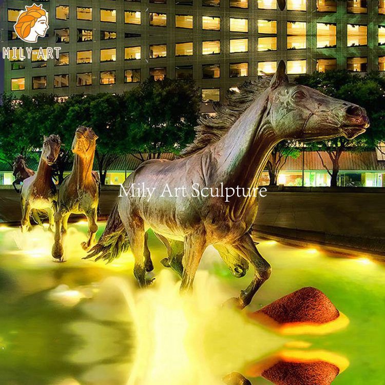 3.bronze running horse sculpture mily sculpture