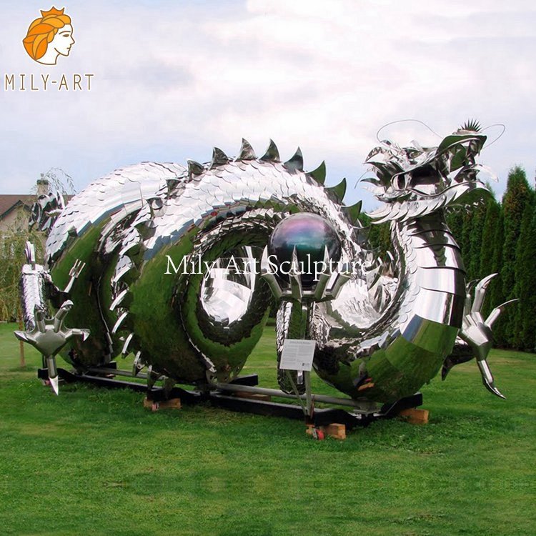 3.stainless steel dragon sculpture mily sculpture