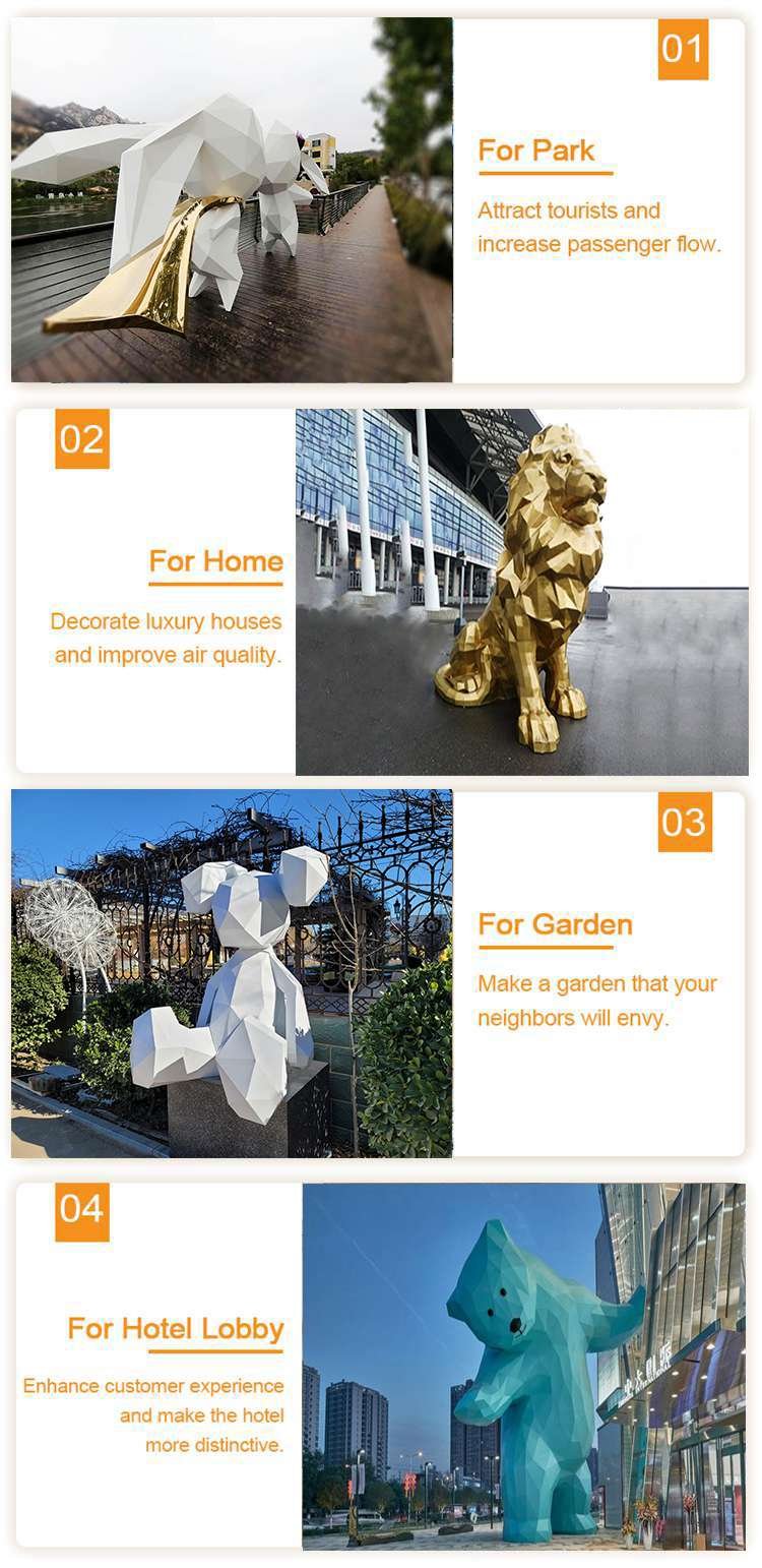 4.1.application sites of geometric animal statue mily sculpture