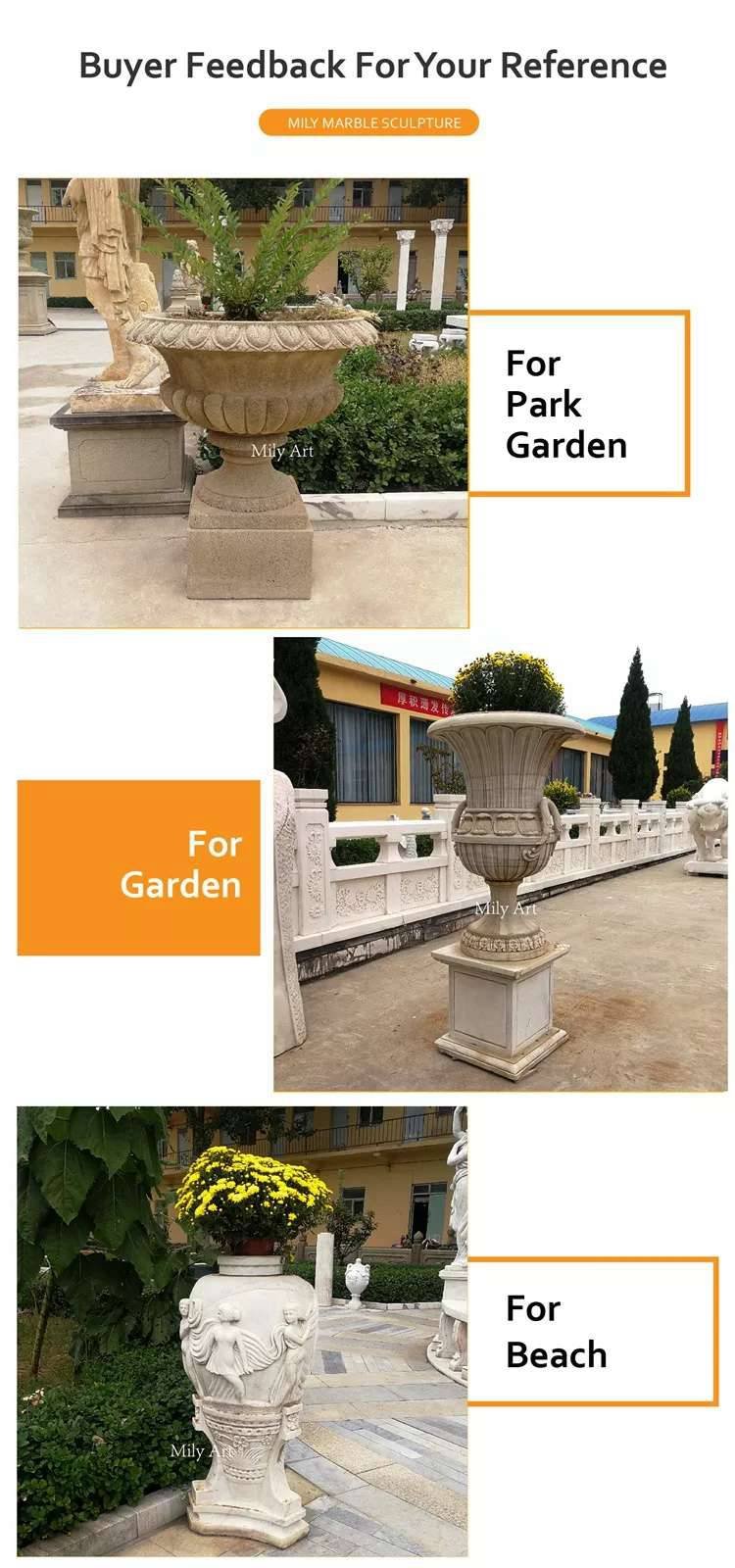 4.1.feedback of outdoor marble planter mily sculpture