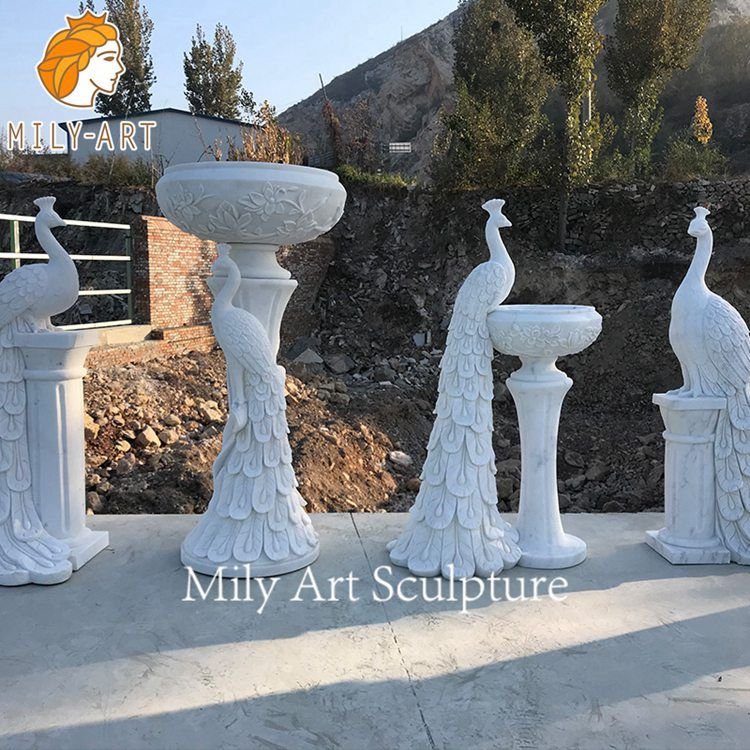 4.outdoor marble planter mily sculpture