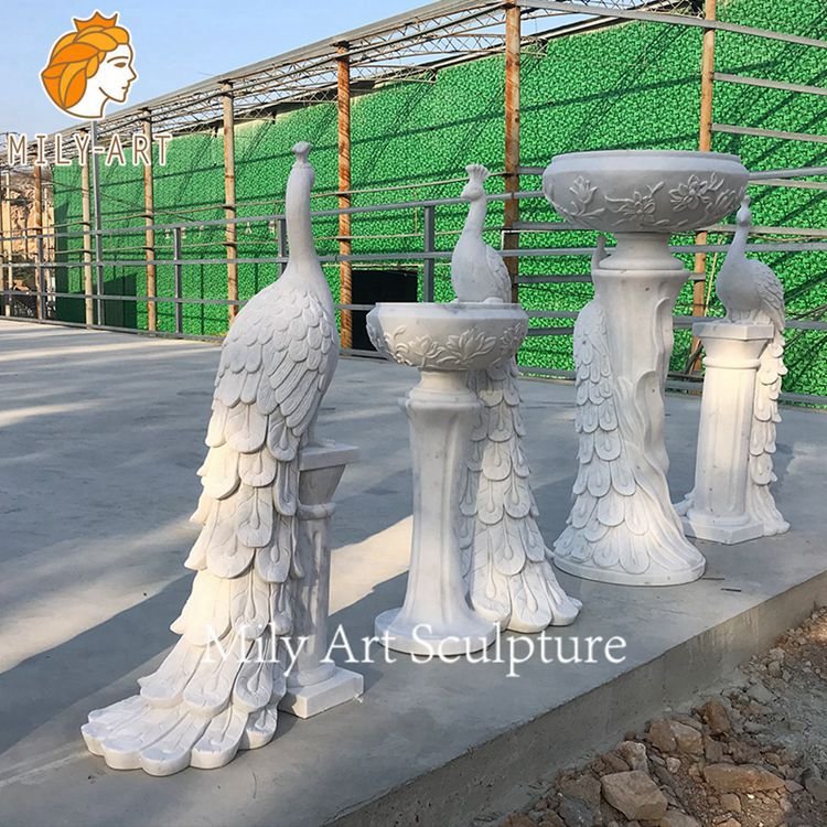 5.outdoor marble planter mily sculpture