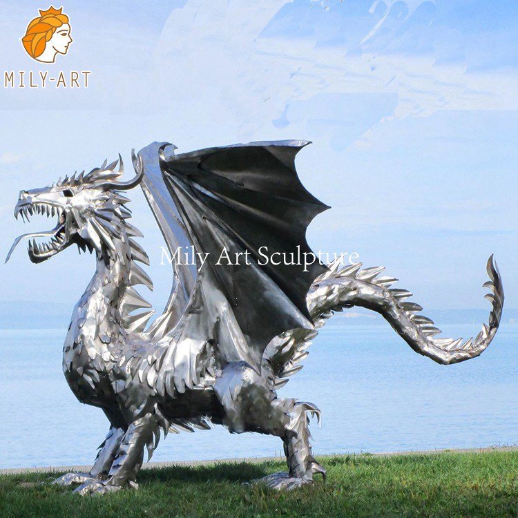 5.stainless steel dragon sculpture mily sculpture