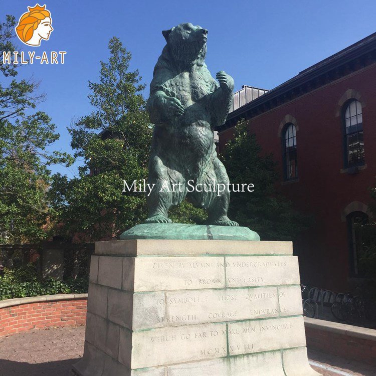 6.life size bronze bear statue mily sculpture