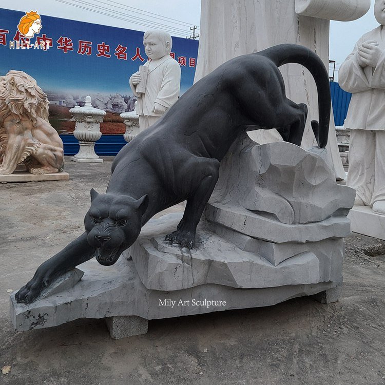 6.marble leopard statue mily sculpture