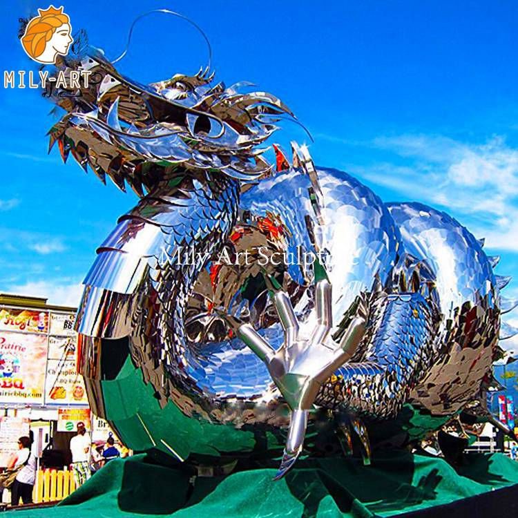 6.stainless steel dragon sculpture mily sculpture