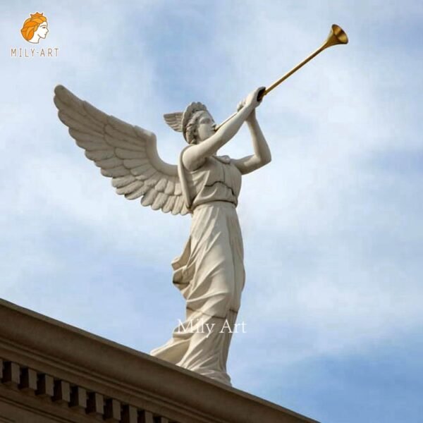Life Size Marble Angel Blowing Horn Statue Factory Supply MLMS-154 ...