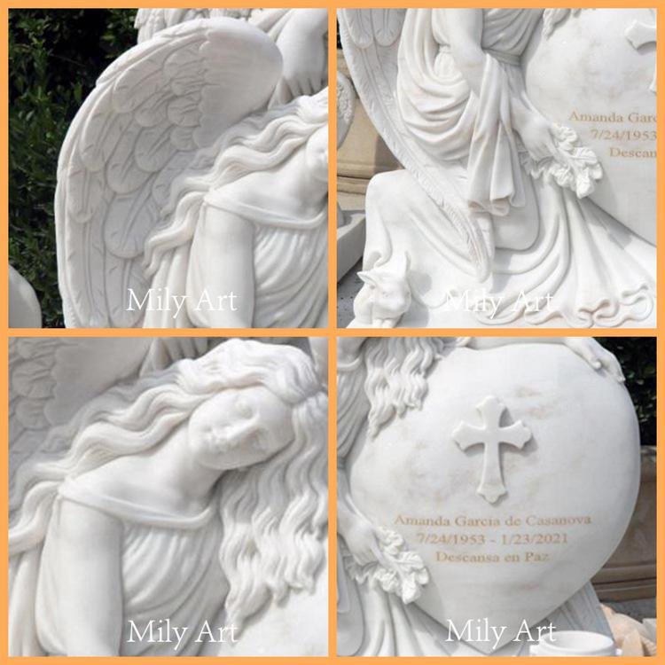 carving of angel headstone mily sculpture