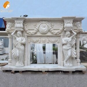 large marble fireplace mily sculpture
