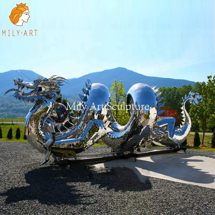 stainless steel dragon sculpture mily sculpture