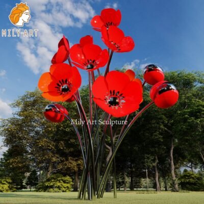 1.outdoor flower sculpture mily sculpture