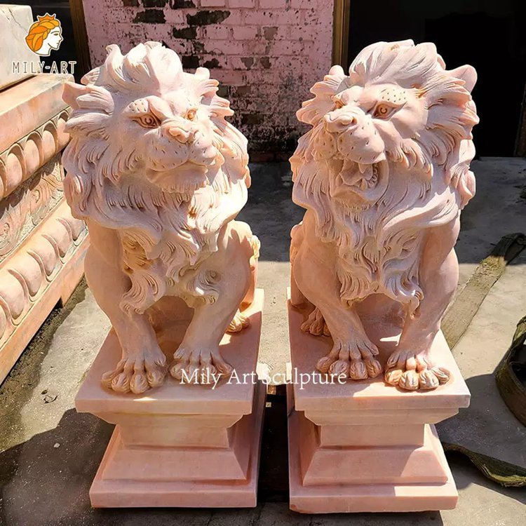 1.pair of lion statues mily sculpture