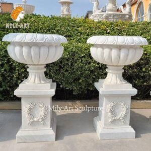 1.white marble planters mily sculpture