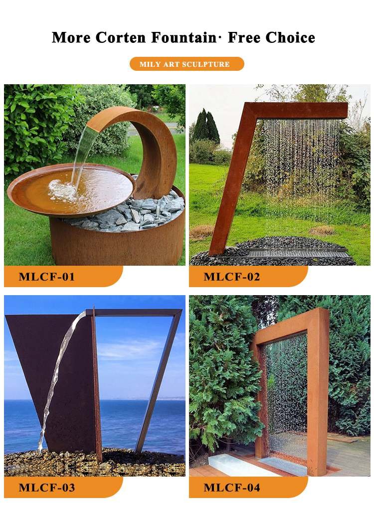 2.1.corten steel fountains mily sculpture
