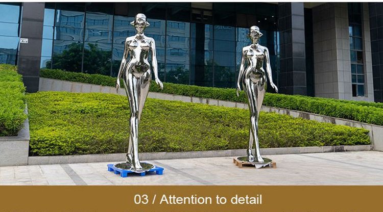 2.3.custom made stainless steel figure mily sculpture