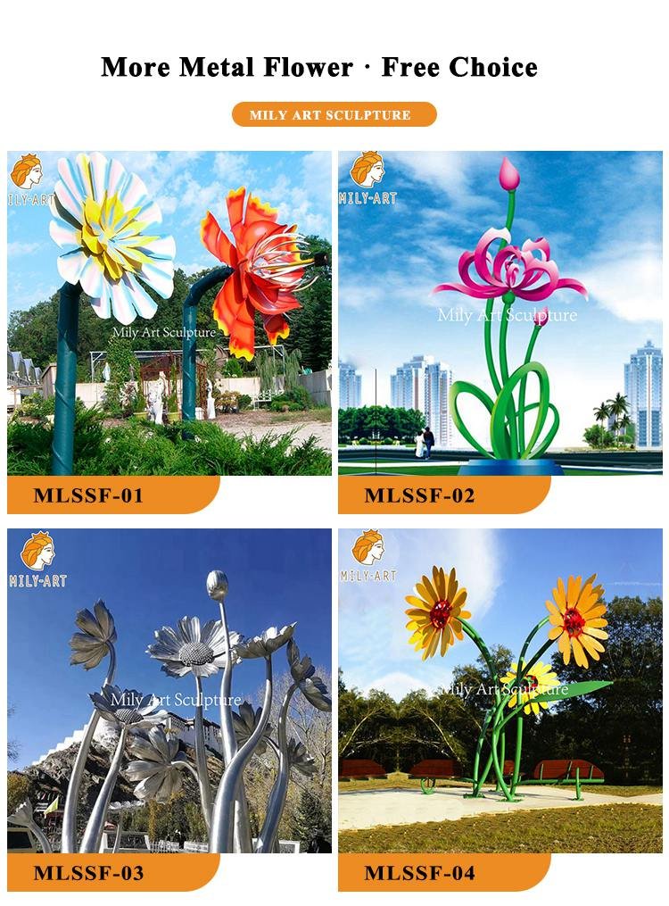 3.1.different metal flower sculptures for sale mily sculpture