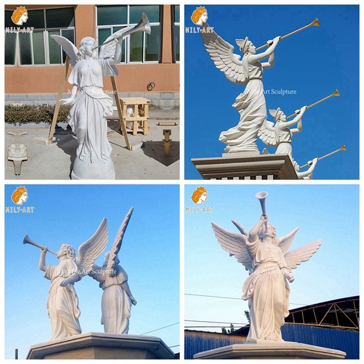 4. trumpet blowing angel statues mily sculpture