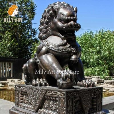 bronze foo dog statue mily sculpture