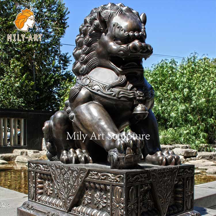 bronze foo dog statue mily sculpture