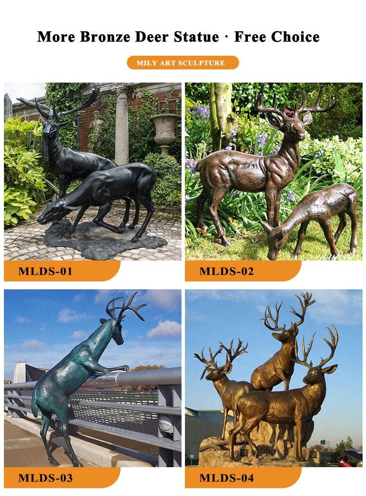 3.1.life size bronze deer statue for sale mily sculpture
