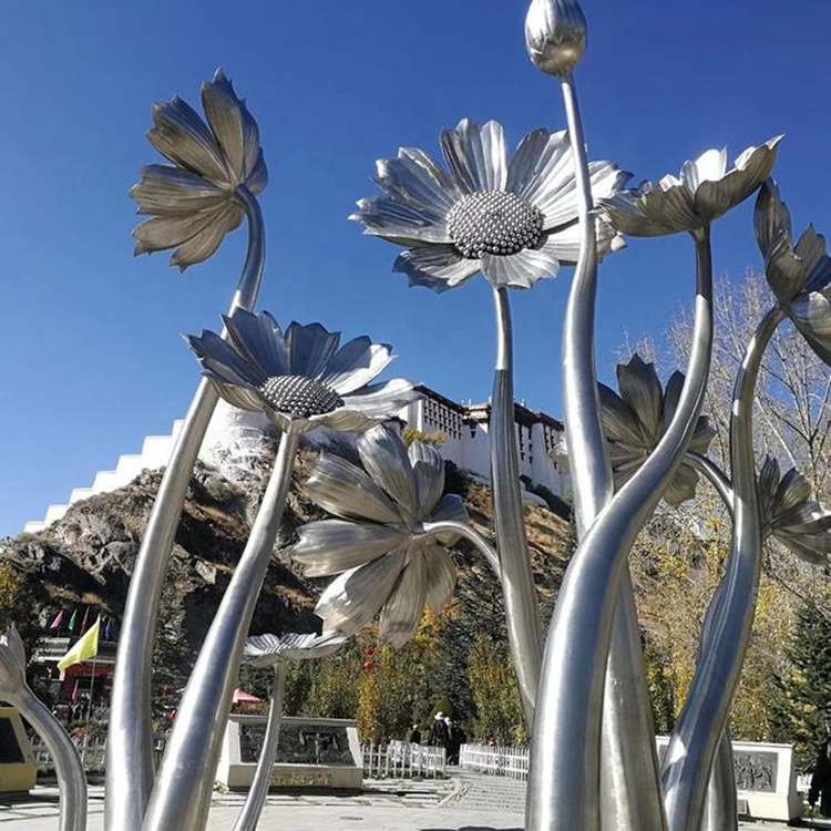 giant metal rose flower sculpture outdoor art decor factory supplier mlss 068