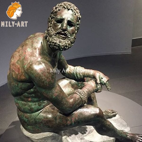 2.seated boxer statue-Mily Statue