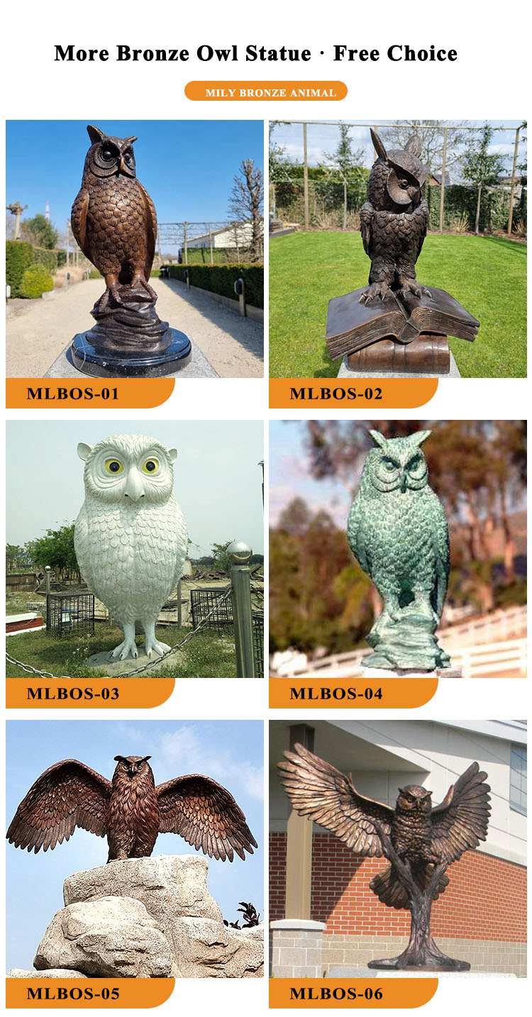 3.1.bronze owl sculptures for sale-Mily Sculpture