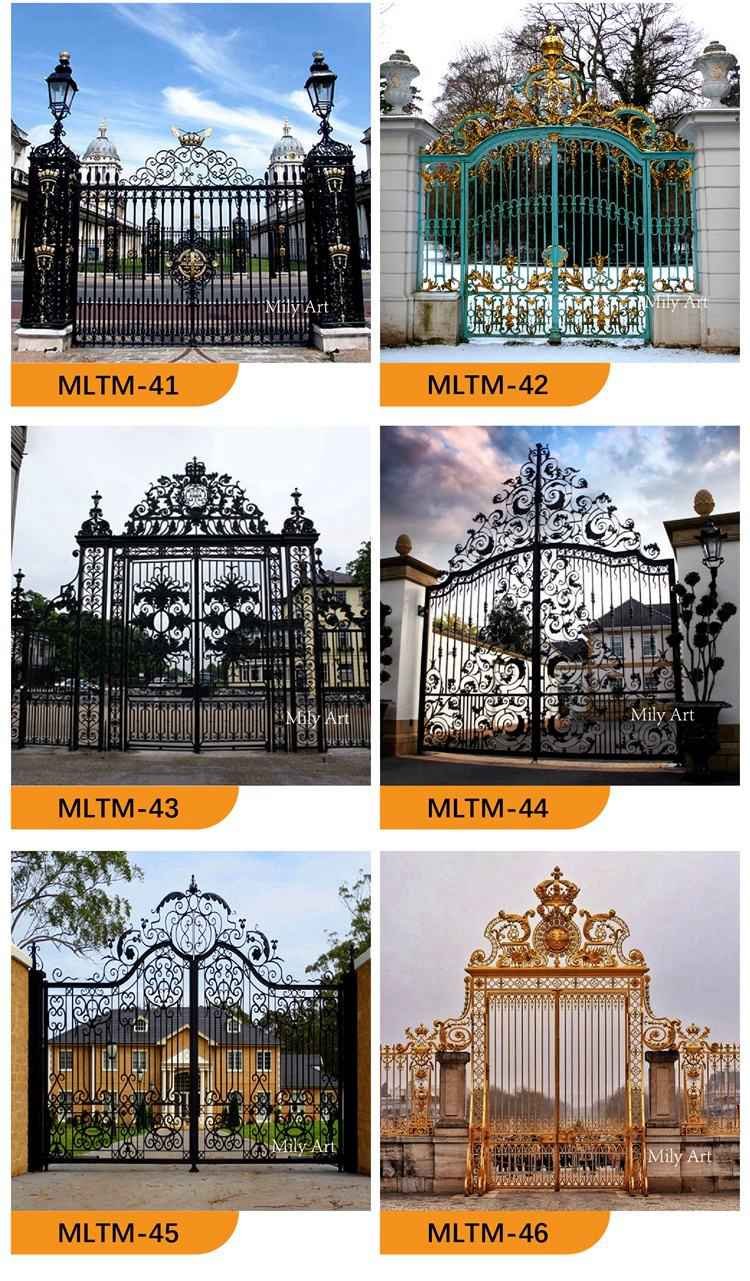 customized luxury wrought iron main gate manufacturer mlis 119