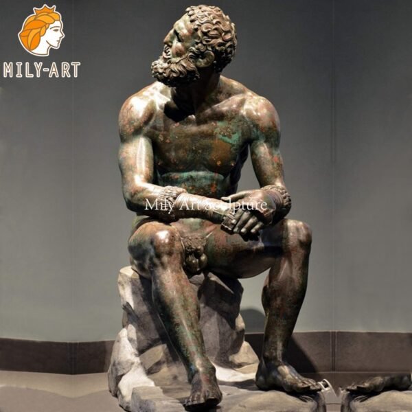 3.seated boxer statue-Mily Statue