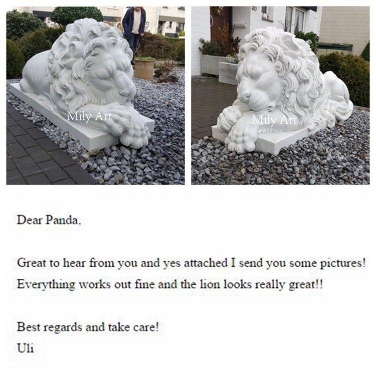 4.1.feedback for the marble lion statues for sale-Mily Sculpture