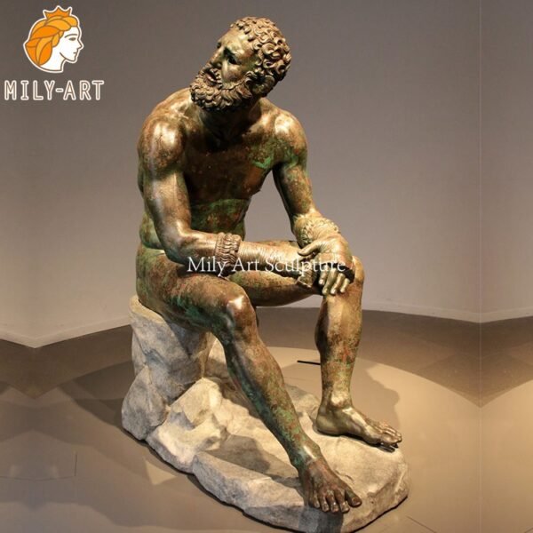 4.seated boxer statue-Mily Statue