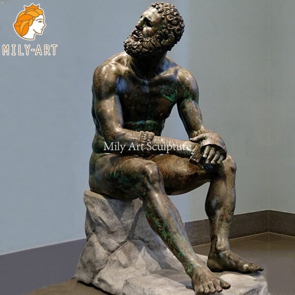 5.seated boxer statue-Mily Statue