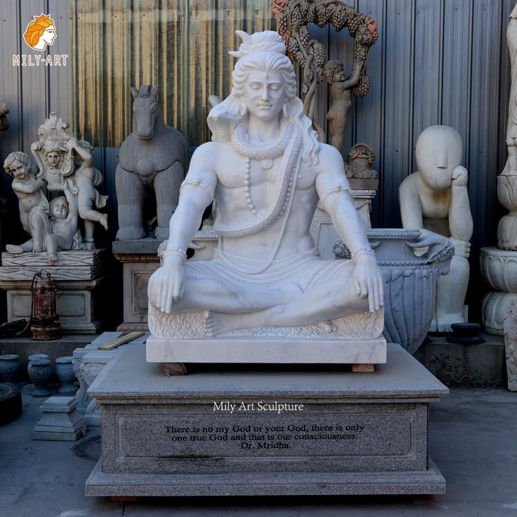 5.white marble Shiva statue-Mily Statue
