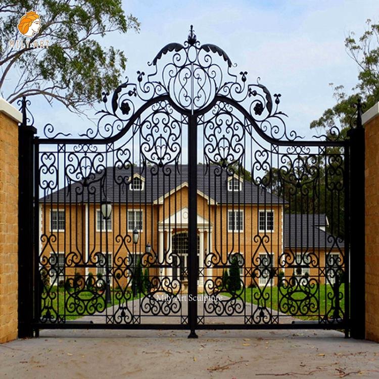 custom luxury wrought iron entry gate factory supplier mlis 114