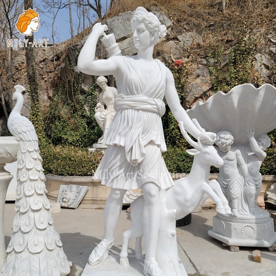 marble greek goddess artemis statue for garden mlms 178