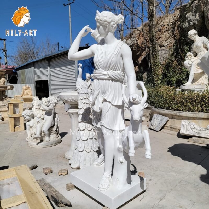 marble greek goddess artemis statue for garden mlms 178