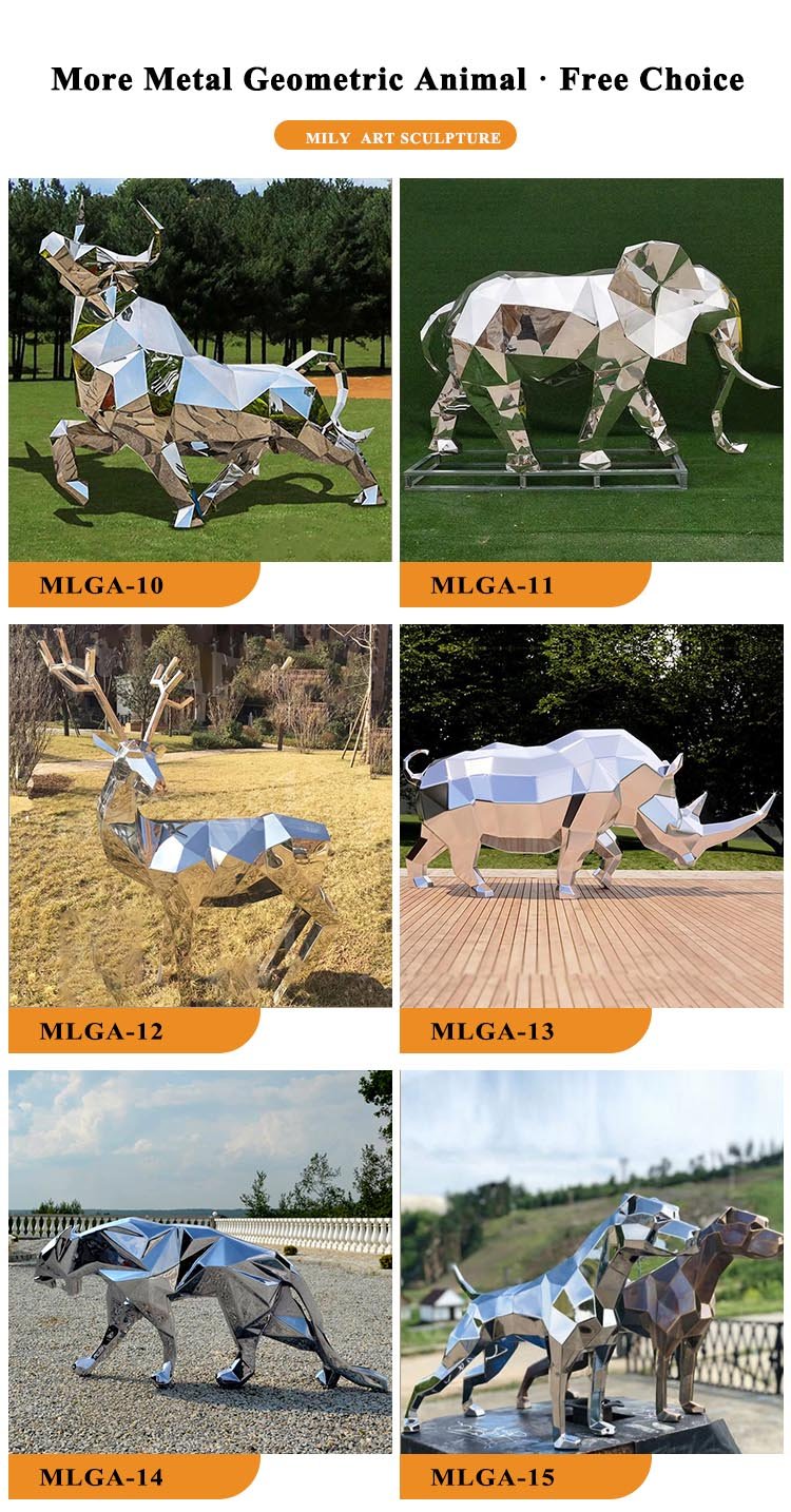 stainless steel geometric panther statue outdoor manufacturer &wholesale mlss 069