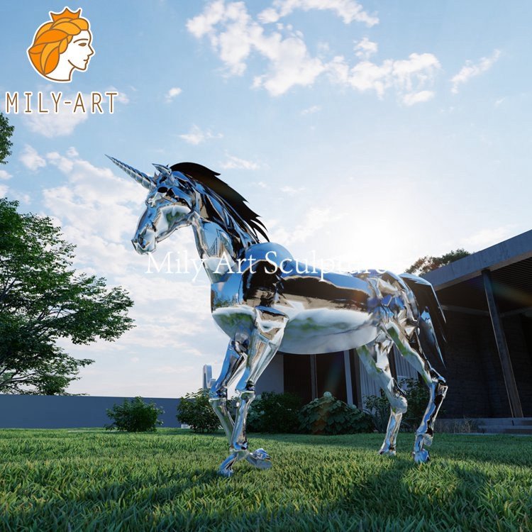 metal unicorn statue for sale-Mily Sculpture