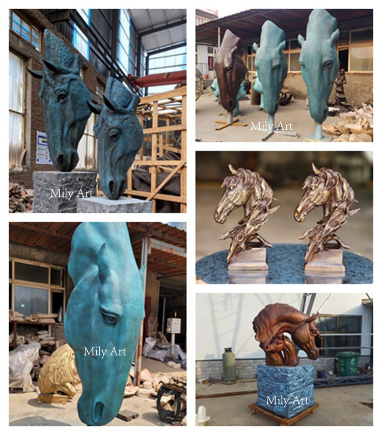 2.1.finished product display for the large horse head statue-Mily Statue