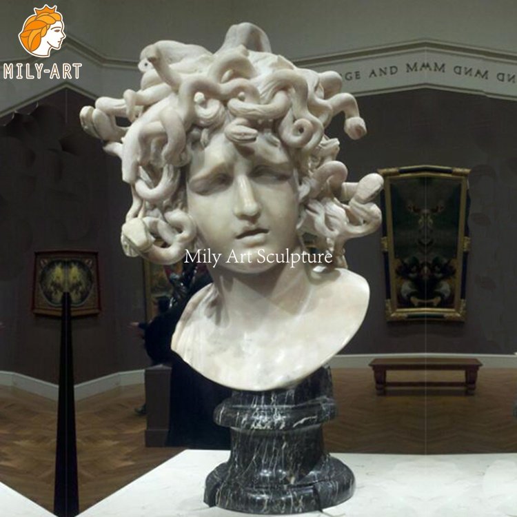 4.marble Medusa head-Mily Statue