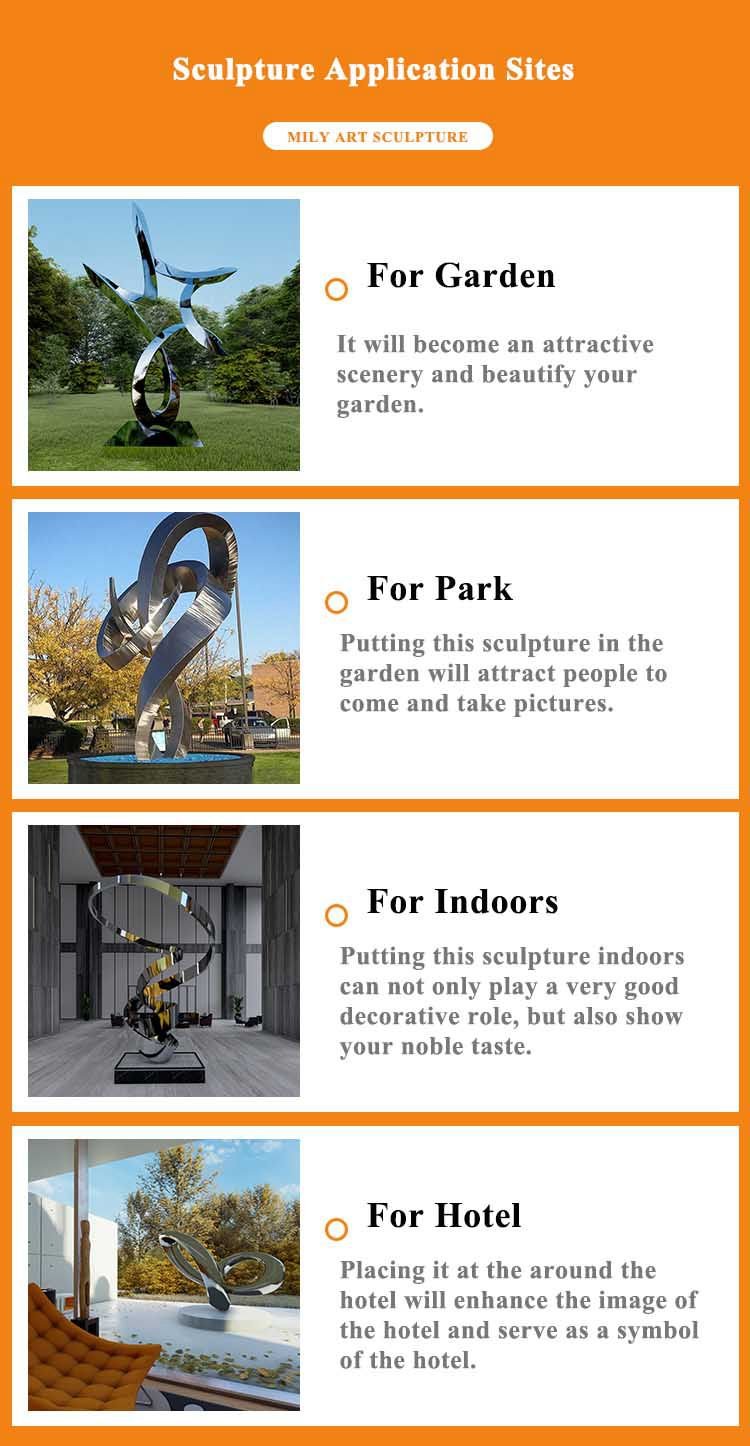modern stainless steel metal abstract sculpture art decor supplier mlss 073