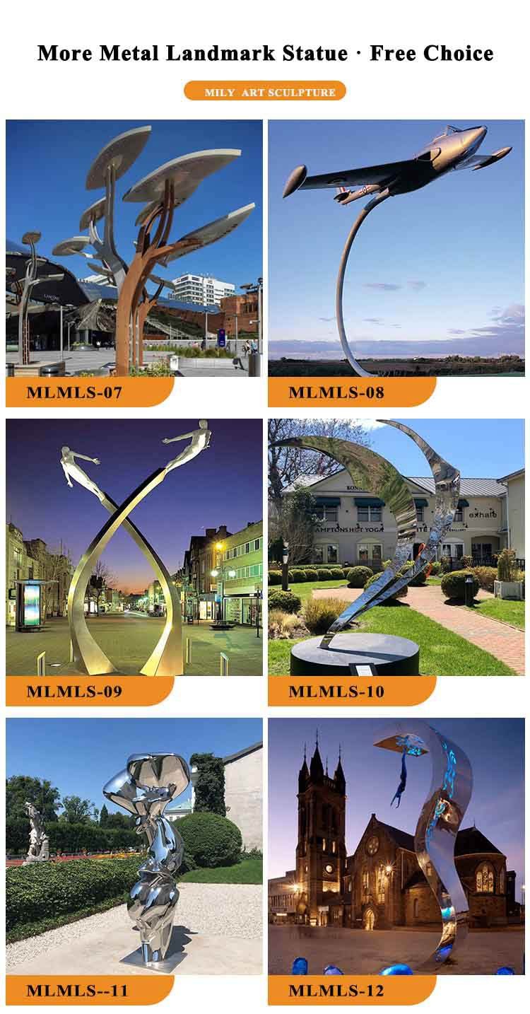 modern large stainless steel sculpture for outdoor art decor mlss 080